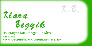 klara begyik business card